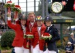 World Champion Jos Lansink with silver medallist Beezie Madden, bronze medallist Meredith Michaels-Beerbaum and 4th placed Edwin - ©FEI